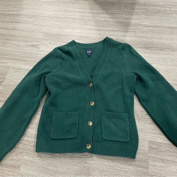 Gap Cashsoft green cardigan M Tall - Picture 1 of 8